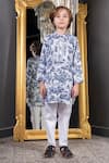 Hoity Moppet_Blue Georgette Embroidered Mirror Lace City Escape Printed Kurta With Pyjama _Online_at_Aza_Fashions