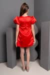 Shop_Hoity Moppet_Red Satin Embroidered Bow Emily Dress _at_Aza_Fashions