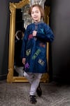 Buy_Hoity Moppet_Blue Cotton Silk Hand Painted Remote Controller Game Boy Kurta With Pyjama _at_Aza_Fashions