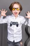 Hoity Moppet_White Crisp Cotton Hand Painted Remote Controller Gamer Zone Shirt _Online_at_Aza_Fashions