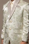 Shop_Kirti Agarwal - Pret N Couture_Off White Suede Fabric Woven Floral Metallic Jacket Pant Set _Online_at_Aza_Fashions