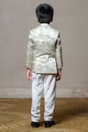 Shop_Kirti Agarwal - Pret N Couture_Off White Giza Cotton Woven Floral Metallic Jacket Pant Set _at_Aza_Fashions