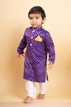 Buy_Kirti Agarwal - Pret N Couture_Purple Silk Woven Floral Butti Kurta With Churidar _at_Aza_Fashions