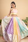 Buy_Kirti Agarwal - Pret N Couture_Multi Color Chanderi Silk Embroidered Motif Lehenga Set _at_Aza_Fashions