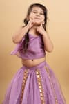 Kirti Agarwal - Pret N Couture_Purple Organza Embroidered Bead Embellished Top And Lehenga Set _Online_at_Aza_Fashions