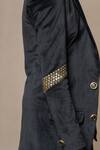 Buy_Kirti Agarwal - Pret N Couture_Black Suede Embellished Stud Blazer Pant Set _Online_at_Aza_Fashions