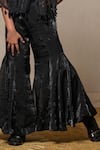 Kirti Agarwal - Pret N Couture_Black Satin Silk Embroidery Bead Cape Pant Set _Online_at_Aza_Fashions