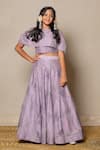 Buy_Kirti Agarwal - Pret N Couture_Purple Net Embroidery Sequin Crop Top And Lehenga Set _at_Aza_Fashions