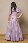 Shop_Kirti Agarwal - Pret N Couture_Purple Net Embroidery Sequin Crop Top And Lehenga Set _at_Aza_Fashions