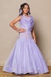 Buy_Kirti Agarwal - Pret N Couture_Purple Organza Satin Embellished Rhinestone Crop Top And Lehenga Set _at_Aza_Fashions