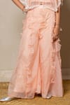 Kirti Agarwal - Pret N Couture_Peach Net Embroidery Bead Cape Palazzo Set _Online_at_Aza_Fashions