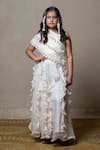 Buy_Kirti Agarwal - Pret N Couture_Off White Silk Satin Embroidery Bead Stripe Crop Top And Lehenga Set _at_Aza_Fashions