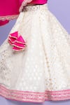 Kirti Agarwal - Pret N Couture_Pink Crepe Embroidery Zari Thread Scallop Border Cape Top And Lehenga Set _Online_at_Aza_Fashions