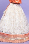 Kirti Agarwal - Pret N Couture_Orange Chanderi Silk Woven Floral Brocade Top And Lehenga Set _Online_at_Aza_Fashions