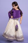 Kirti Agarwal - Pret N Couture_Purple Chanderi Silk Embroidery Zardozi Scallop Cape Top And Lehenga Set _Online_at_Aza_Fashions