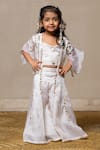 Buy_Kirti Agarwal - Pret N Couture_Off White Viscose Organza Satin Embroidered Sequin Jacket And Pant Set _at_Aza_Fashions