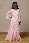 Shop_Kirti Agarwal - Pret N Couture_Pink Net Sequin Floral Kurta With Palazzo _at_Aza_Fashions