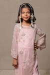 Kirti Agarwal - Pret N Couture_Pink Net Sequin Floral Kurta With Palazzo _Online_at_Aza_Fashions