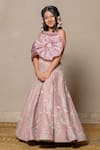 Kirti Agarwal - Pret N Couture_Pink Net Embroidered Sequin And Beads Lehenga With Top _Online_at_Aza_Fashions