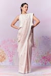 Buy_Moh India_Multi Color Pure Chanderi Silk Blush Blossom Saree With Unstitched Blouse Piece _Online_at_Aza_Fashions