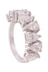 Buy_Prata_White Crystals Pear Shape Embellished Ring _at_Aza_Fashions