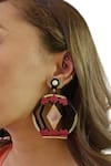 Prachi Gupta_Pink All Hearts Double Drop Earrings _Online_at_Aza_Fashions