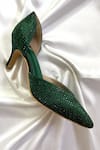 Buy_Ciel_Green Stone Tapered Toe Embellished Heels _at_Aza_Fashions