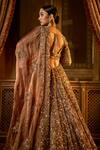 Shop_Seema Gujral_Gold Lehenga And Blouse Net Embroidery Sequin Sweetheart Crystal Bridal Set _at_Aza_Fashions