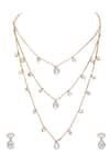 Buy_Auraa Trends_Gold Plated Stone Embellished Layered Necklace Set 