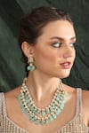 Buy_Auraa Trends_Green Crystal Embellished Layered Necklace Set _at_Aza_Fashions