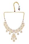 Auraa Trends_Multi Color Crystal Floral Swirl Stone Studded Necklace Set _Online_at_Aza_Fashions