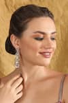 Buy_Auraa Trends_Gold Plated Crystal Clear Studded Drop Earrings _at_Aza_Fashions