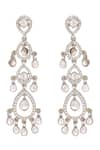 Auraa Trends_Gold Plated Crystal Clear Studded Drop Earrings _Online_at_Aza_Fashions