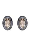 Buy_Auraa Trends_Blue Crystal Stone Embellished Oval Necklace Set _Online_at_Aza_Fashions