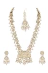 Buy_Auraa Trends_Silver Plated Crystal Studded Fish Pattern Long Necklace Set _Online_at_Aza_Fashions