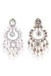 Buy_Auraa Trends_White Crystal Studded Pearl Drop Chandbalis _Online_at_Aza_Fashions