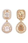 Buy_Auraa Trends_Gold Plated Crystal Embellished Drop Pattern Earrings _Online_at_Aza_Fashions