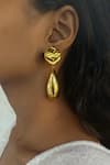 Shop_Bblingg_Gold Plated Amore Textured Danglers _Online_at_Aza_Fashions