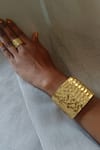 Buy_Bblingg_Gold Plated Baro Textured Cuff _Online_at_Aza_Fashions