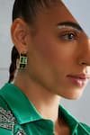 Buy_Bblingg_Green Crystal Baguette Embellished Hoops _at_Aza_Fashions