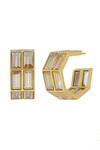 Shop_Bblingg_Gold Plated Crystal Chandelier Baguette Embellished Hoops _Online_at_Aza_Fashions