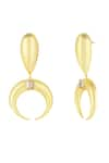 Buy_Bblingg_Gold Plated Stone Copa Moon Shaped Earrings _Online_at_Aza_Fashions