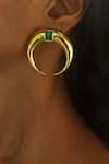 Buy_Bblingg_Gold Plated Crystal Copa Moon Shaped Stone Embellished Studs _Online_at_Aza_Fashions