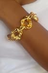 Buy_Bblingg_Gold Plated Pebble Textured Bracelet _at_Aza_Fashions