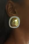 Buy_Bblingg_Gold Plated Enamel Zia Textured Studs _at_Aza_Fashions