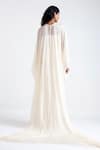 Deme by Gabriella_Off White Chiffon High Francesca Draped Gown _Online_at_Aza_Fashions