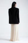 Deme by Gabriella_Black Ferrari Plain Dress Square Neck Luna Pleated Color Block With Blazer _Online_at_Aza_Fashions