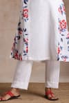 Buy_Vasstram_White Cotton Embroidery V-neck Azeema Floral Print Co-ord Set 