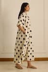 Buy_Vasstram_Off White Ikat Printed French Knot Collared Shirt Dress _Online_at_Aza_Fashions