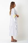 Buy_Vasstram_White Cotton Printed Stripe Round Midi Dress _Online_at_Aza_Fashions